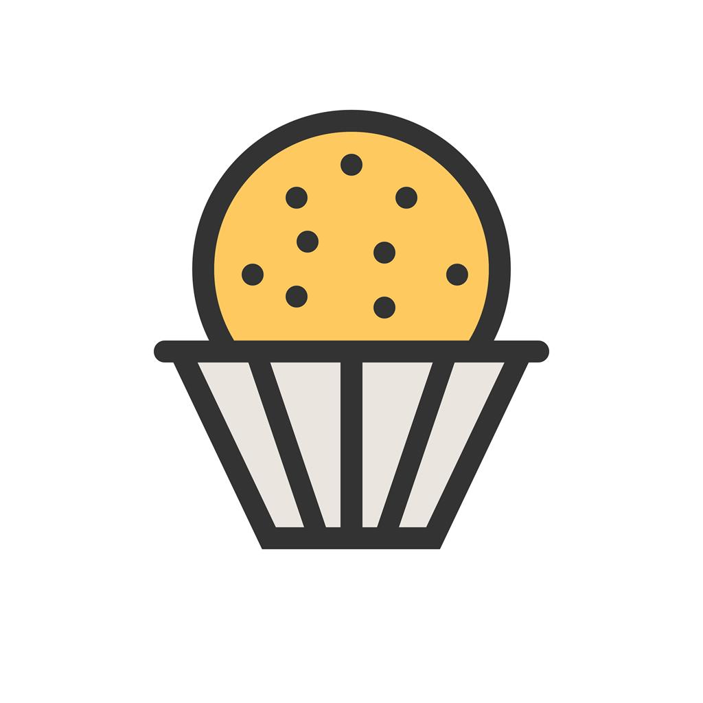 Cup Cake Line Filled Icon - IconBunny