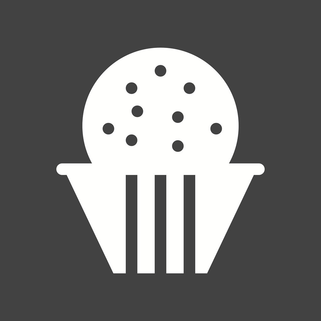 Cup Cake Glyph Inverted Icon - IconBunny