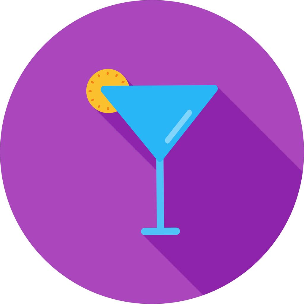 Cocktail Glass Flat Shadowed Icon - IconBunny