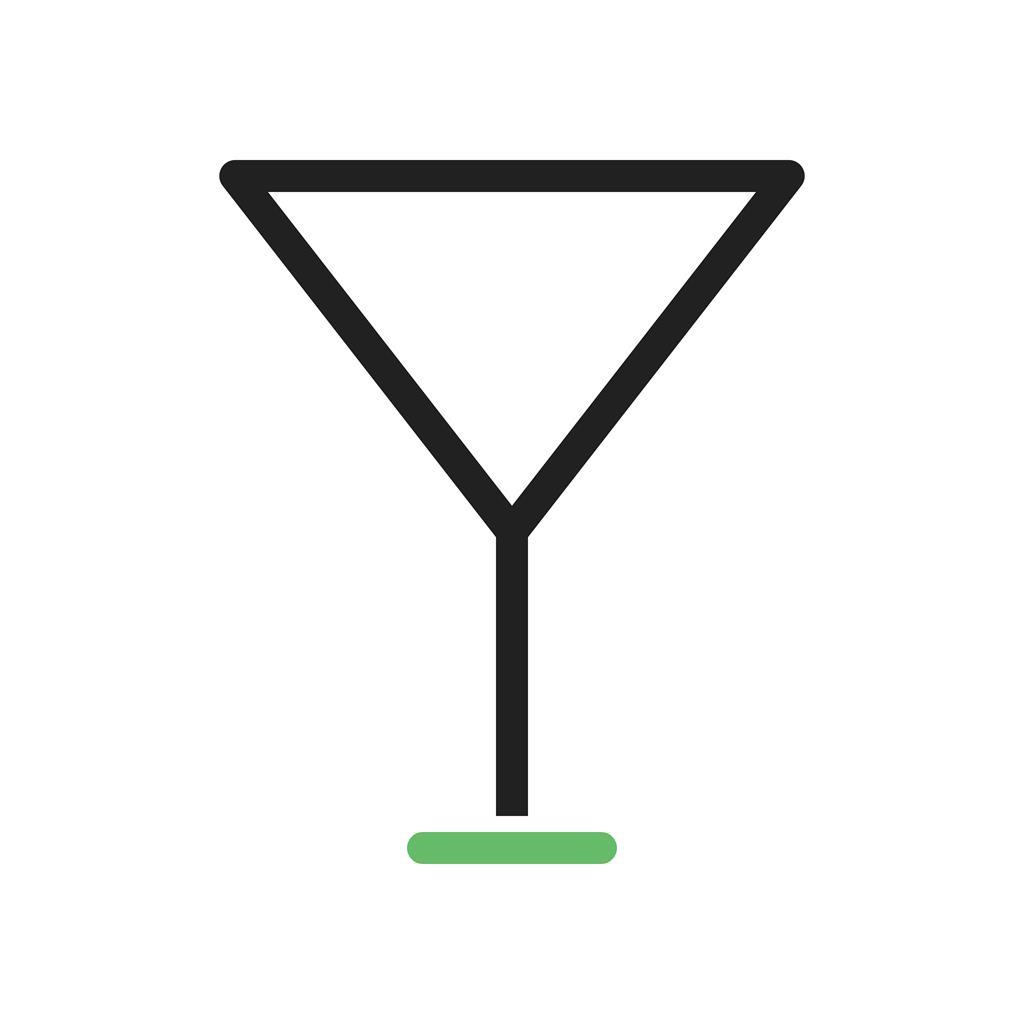 Cocktail Glass Line Green Black Icon - IconBunny