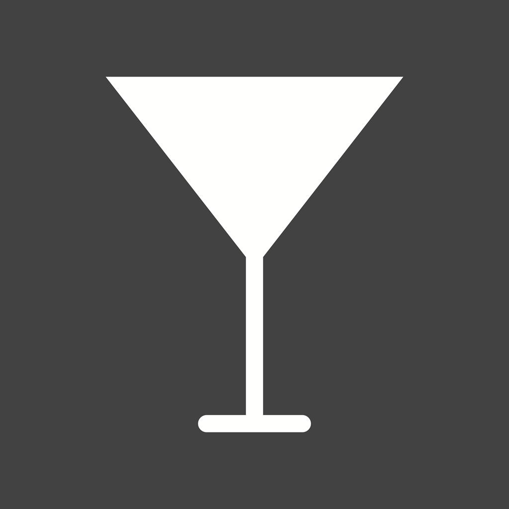Cocktail Glass Glyph Inverted Icon - IconBunny