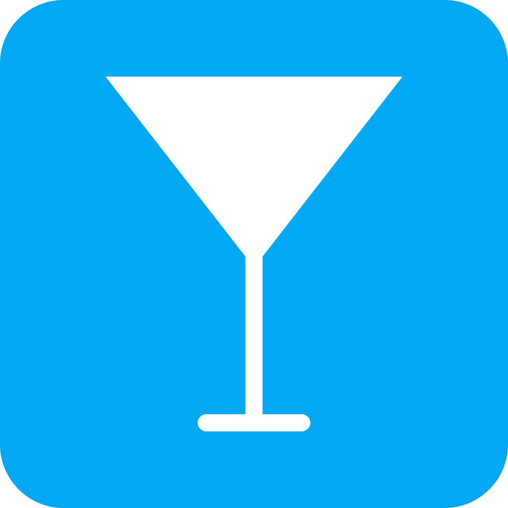 Cocktail Glass Flat Round Corner Icon - IconBunny