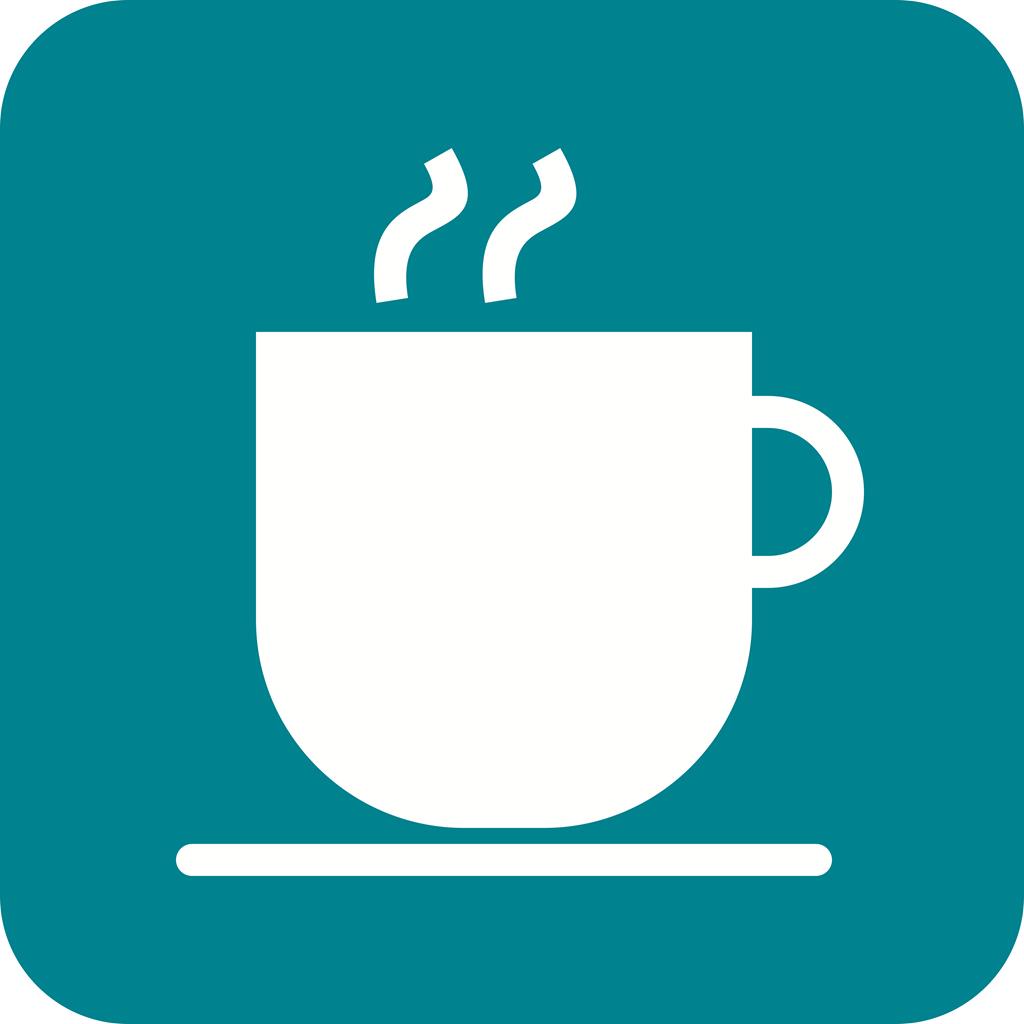 Coffee Cups Flat Round Corner Icon - IconBunny