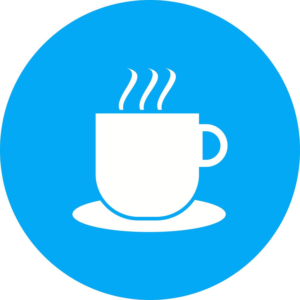 Coffee Cups Flat Round Icon - IconBunny
