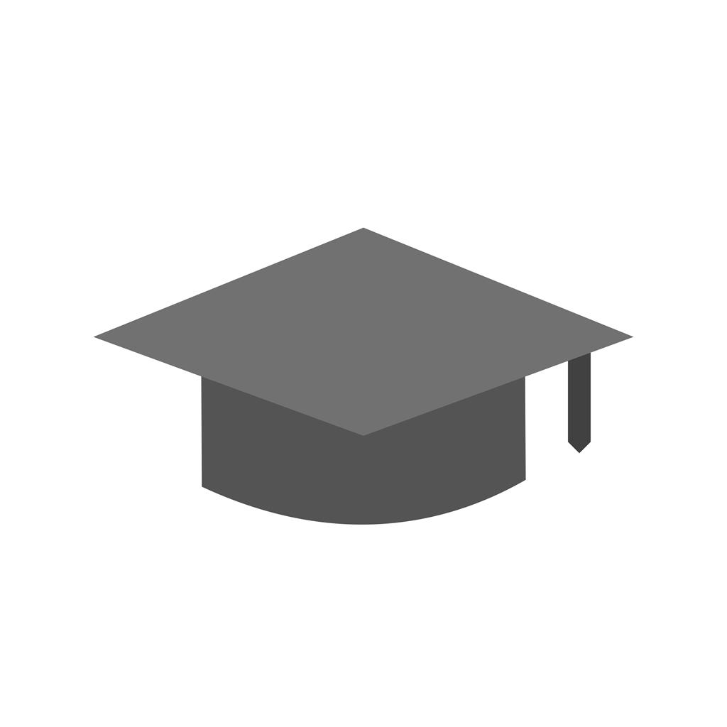 Graduate Cap II Greyscale Icon - IconBunny