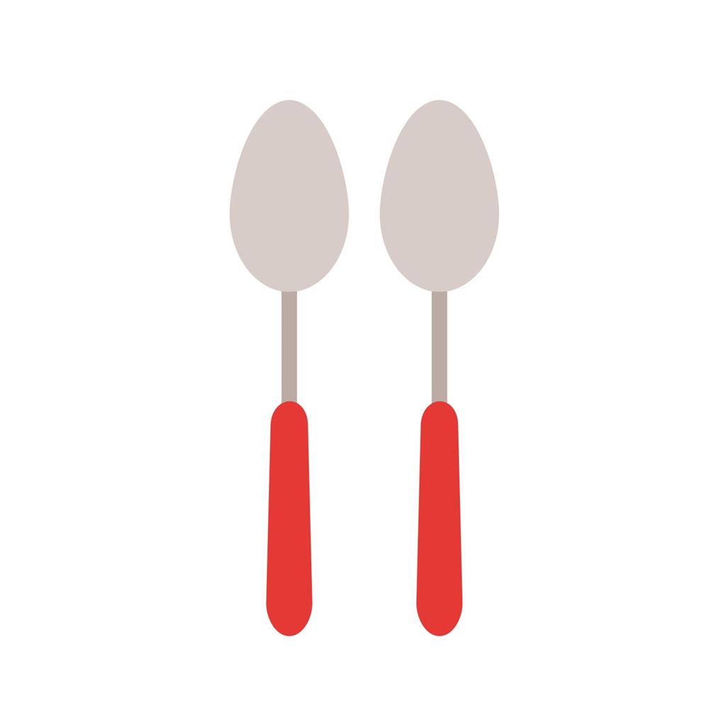 Spoons Flat Multicolor Icon - IconBunny