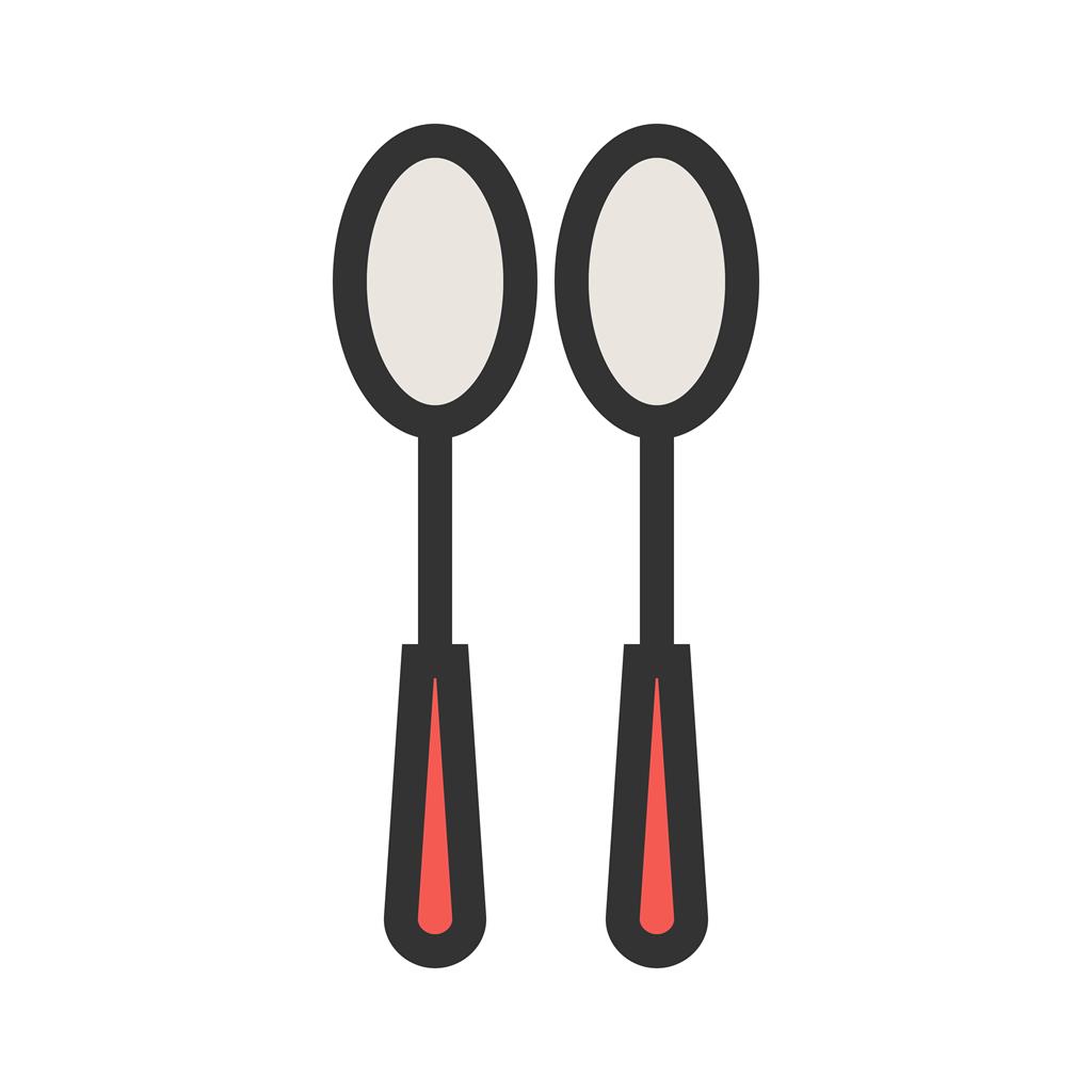 Spoons Line Filled Icon - IconBunny