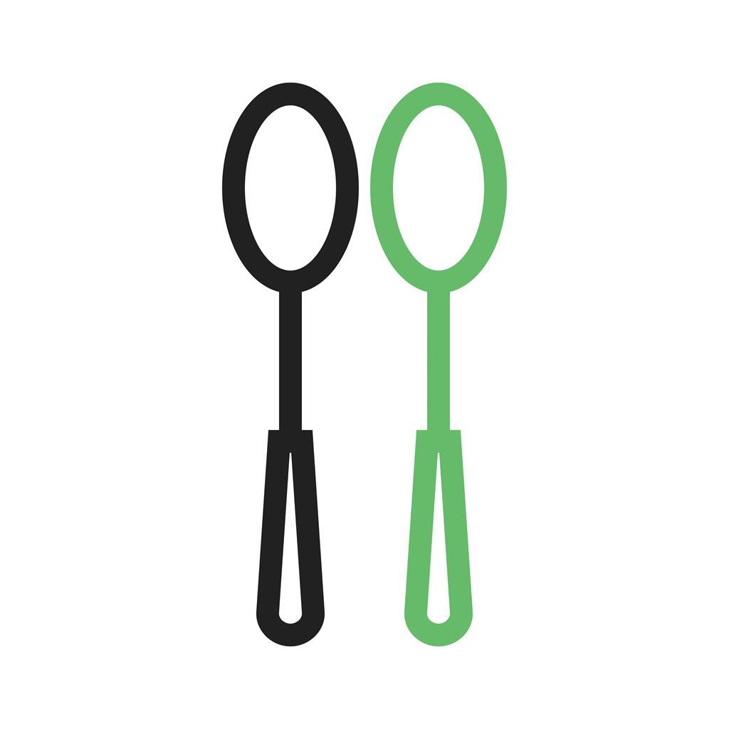 Spoons Line Green Black Icon - IconBunny