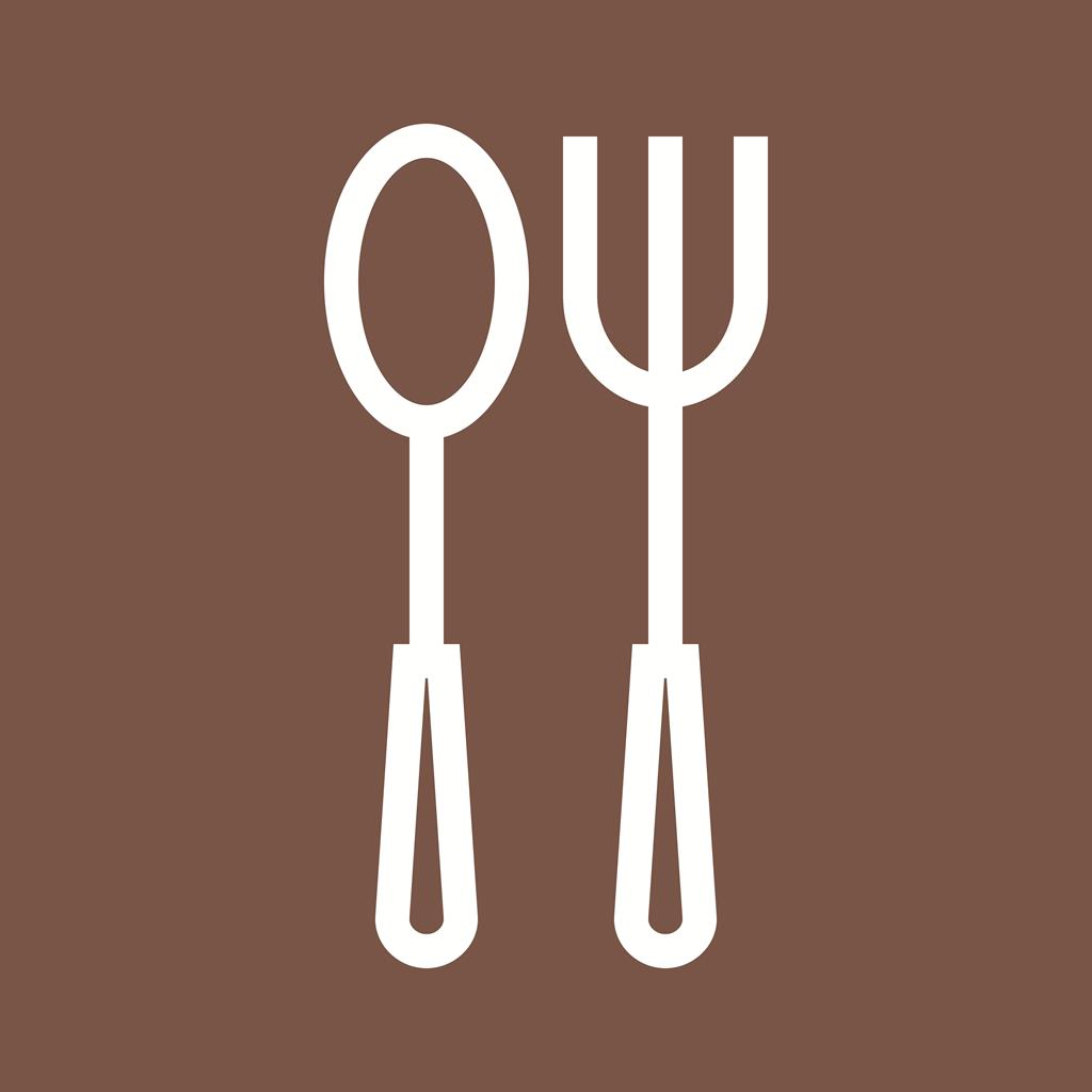 Spoon and Fork Line Multicolor B/G Icon - IconBunny