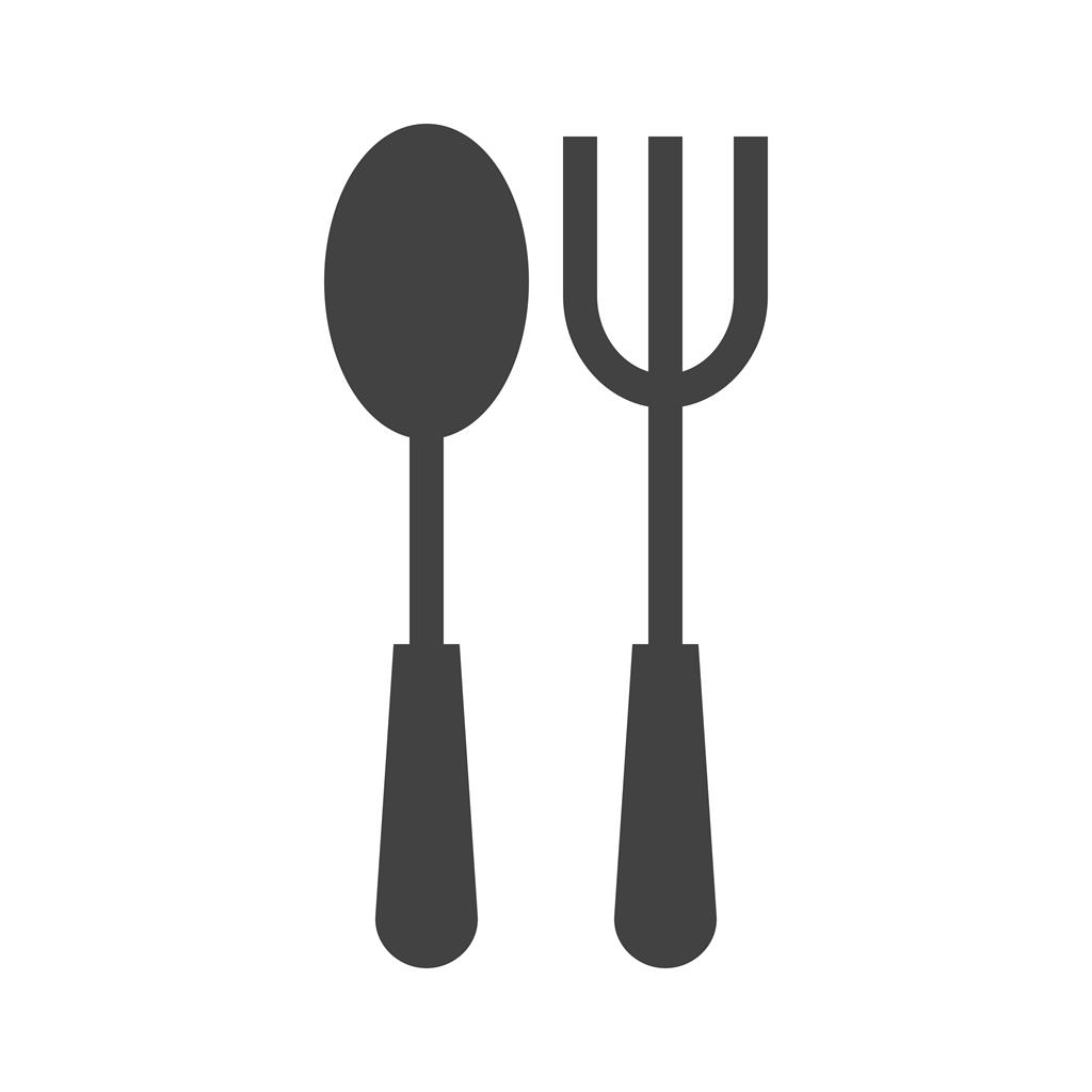 Spoon and Fork Glyph Icon - IconBunny