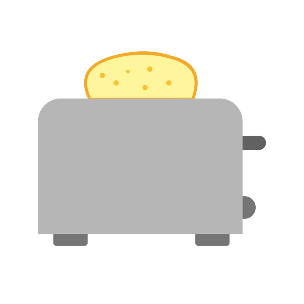 Toaster Flat Multicolor Icon - IconBunny