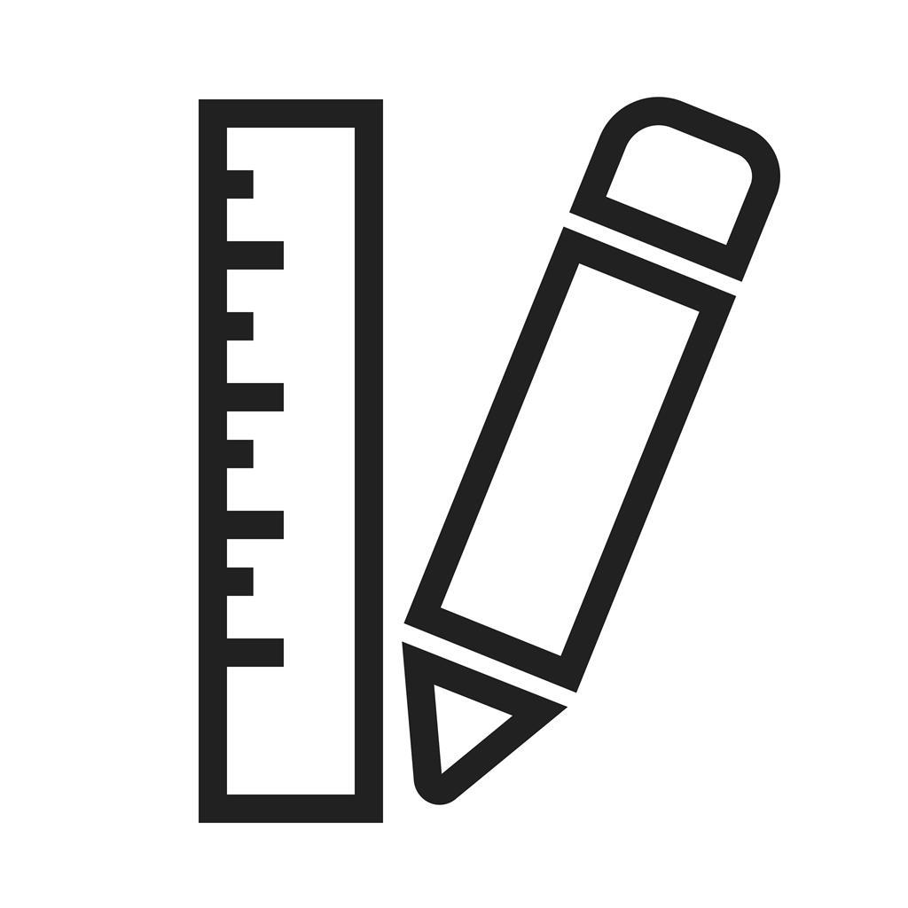 Pencil & Ruler Line Icon - IconBunny