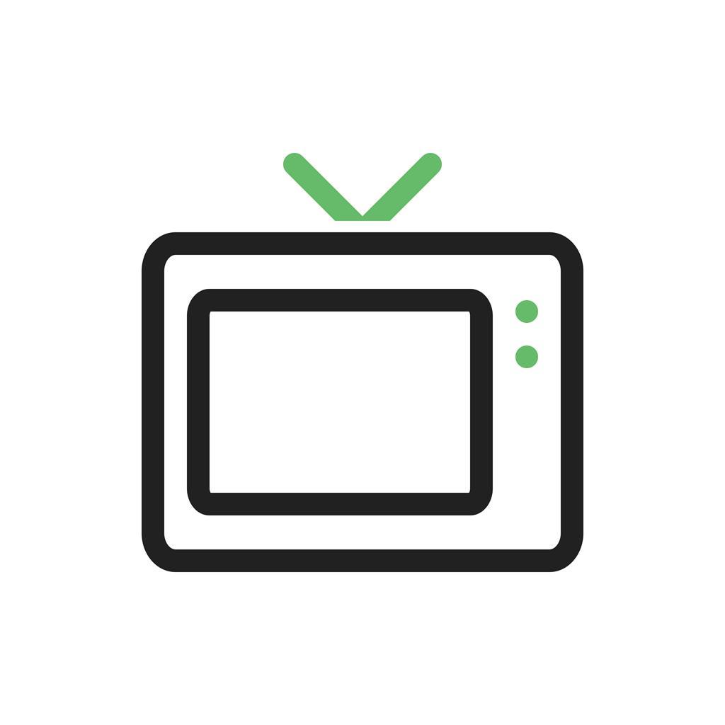 Television Line Green Black Icon - IconBunny