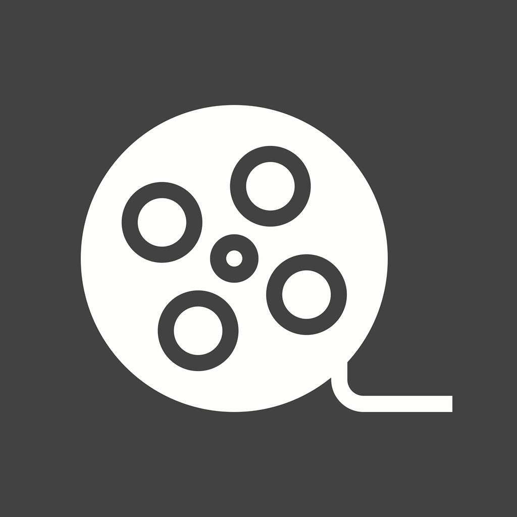 Film Reel Glyph Inverted Icon - IconBunny
