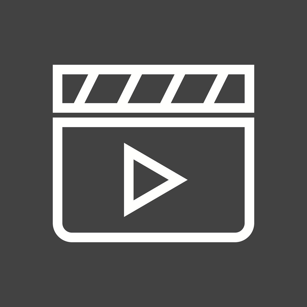 Clapperboard Line Inverted Icon - IconBunny