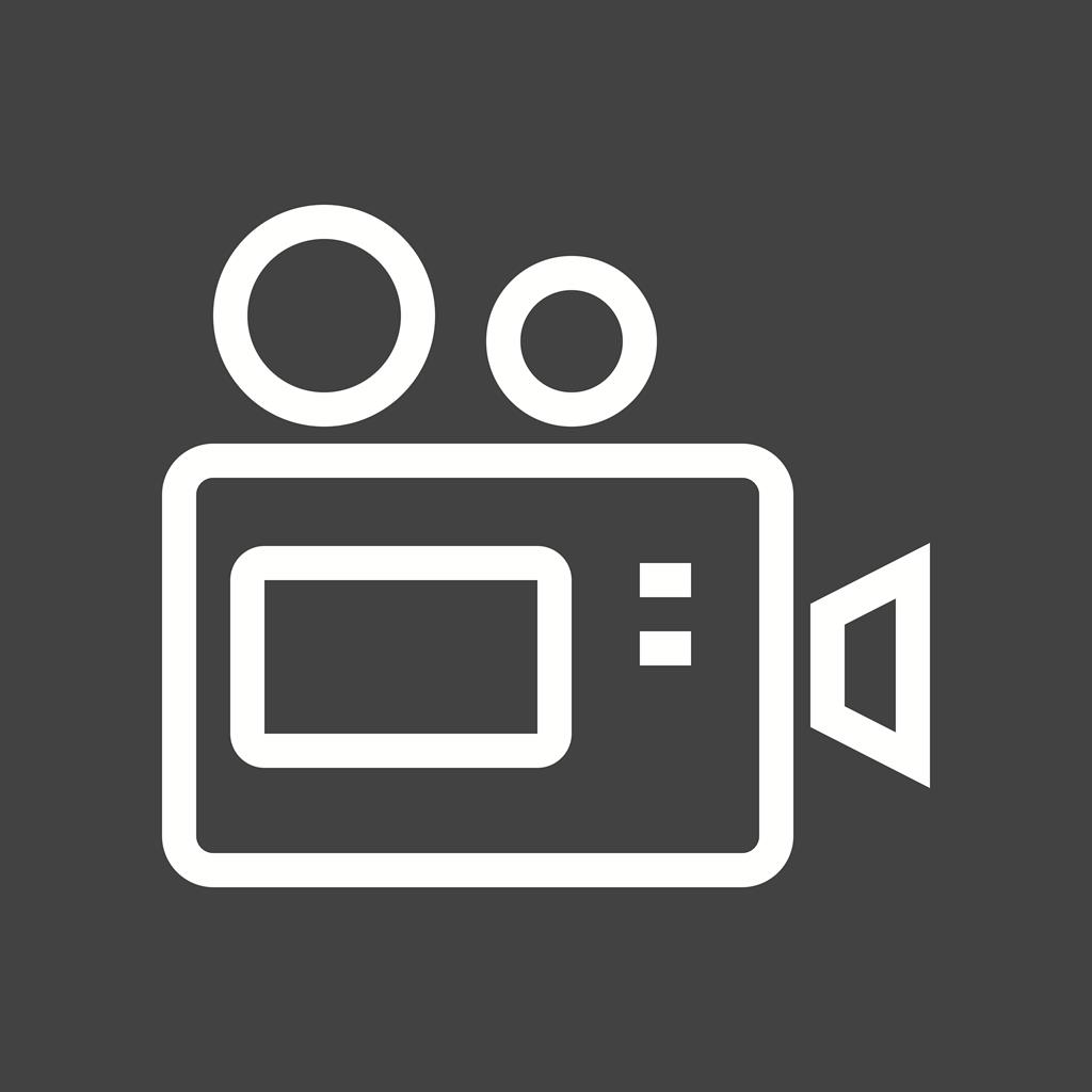Video Camera I Line Inverted Icon - IconBunny