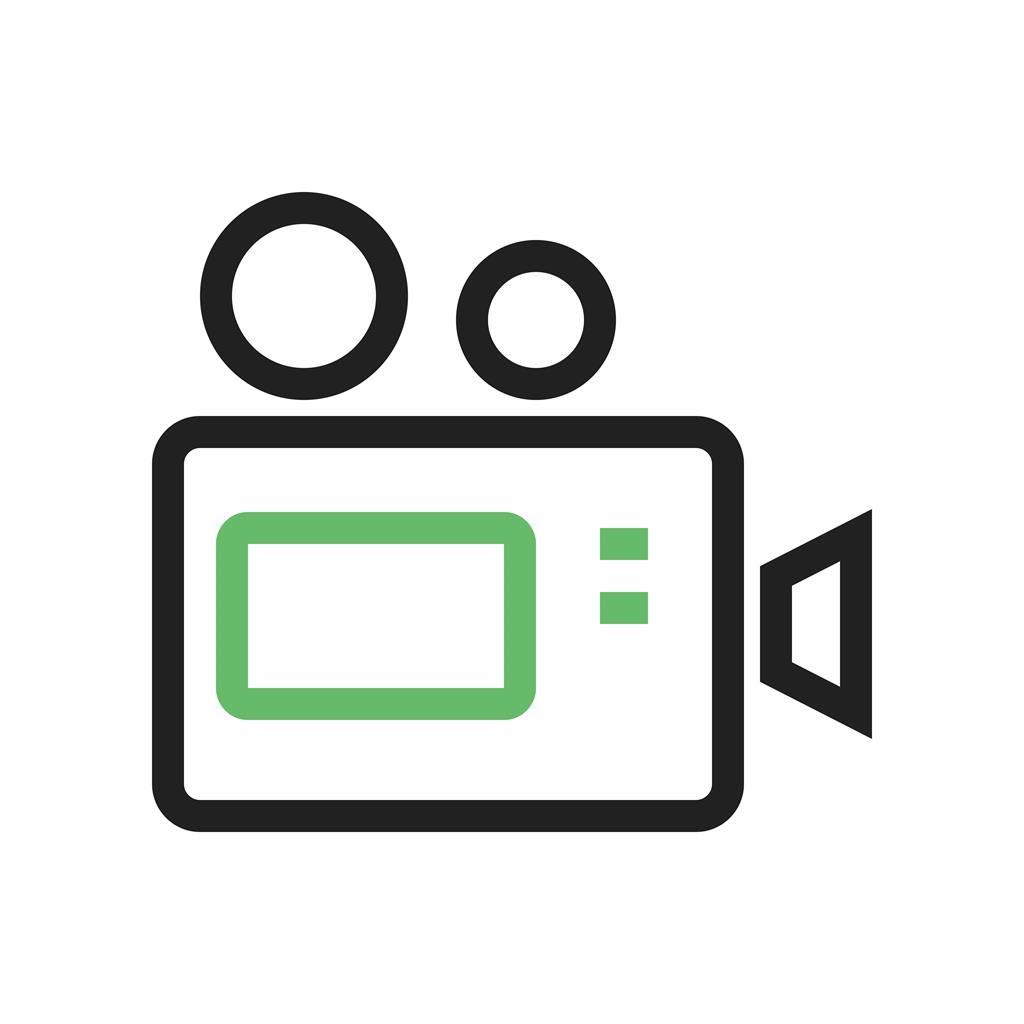Video Camera I Line Green Black Icon - IconBunny