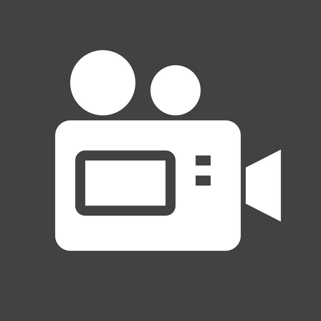 Video Camera I Glyph Inverted Icon - IconBunny