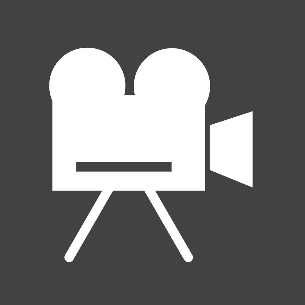 Video Camera II Glyph Inverted Icon - IconBunny