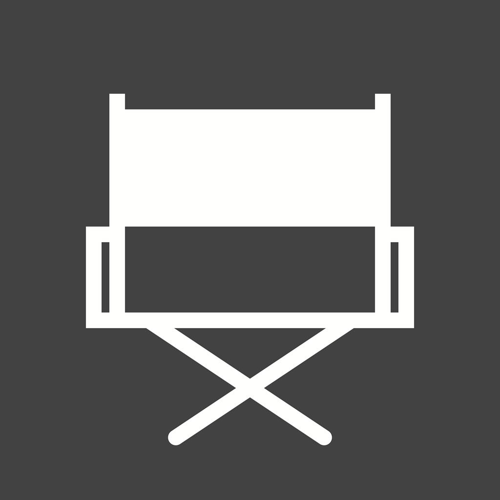 Director Chair Glyph Inverted Icon - IconBunny
