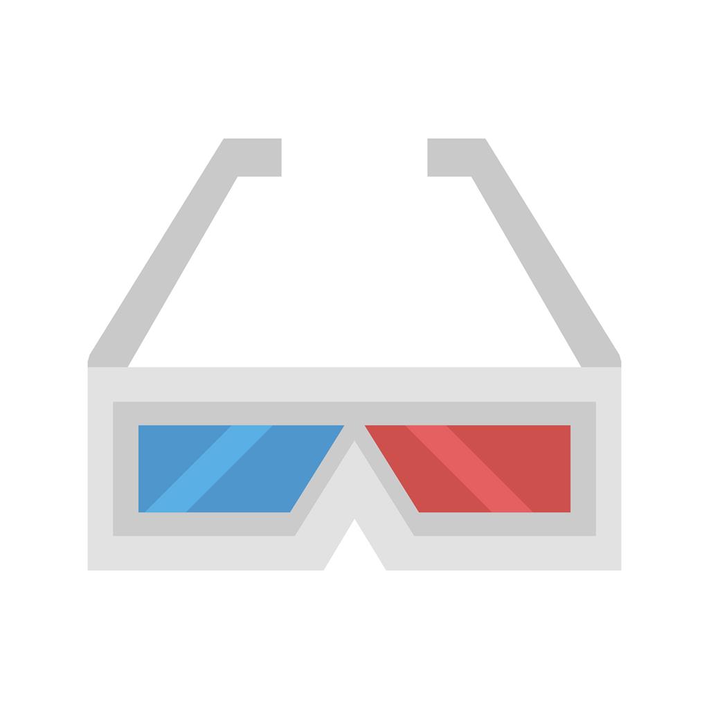 3D glasses Flat Multicolor Icon - IconBunny