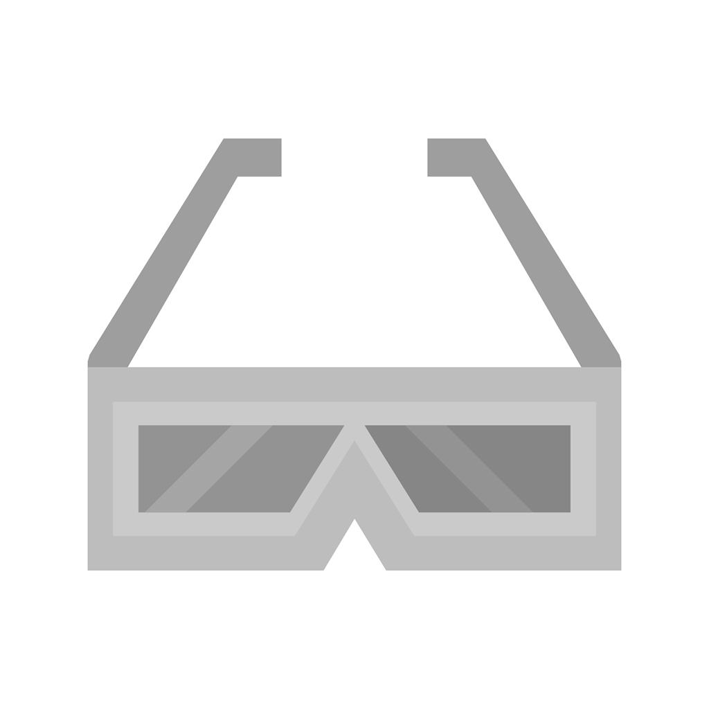 3D glasses Greyscale Icon - IconBunny