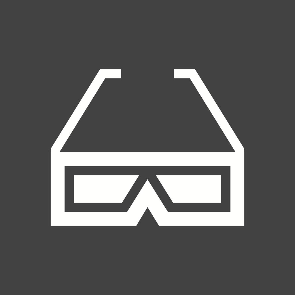 3D glasses Glyph Inverted Icon - IconBunny
