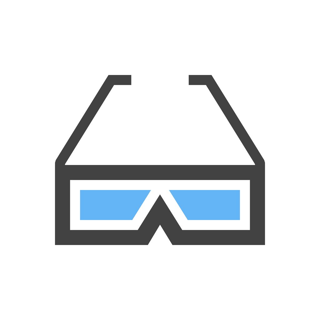 3D glasses Blue Black Icon - IconBunny