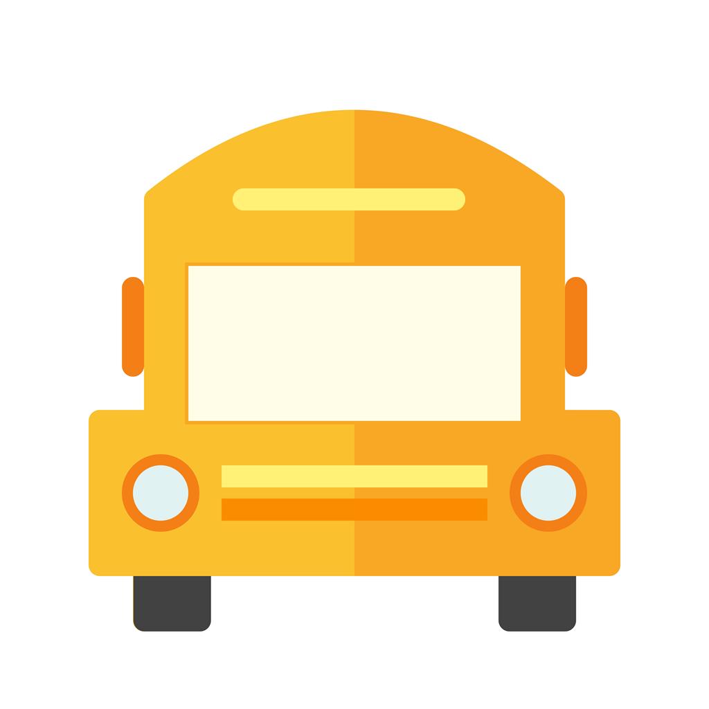 School bus Flat Multicolor Icon - IconBunny