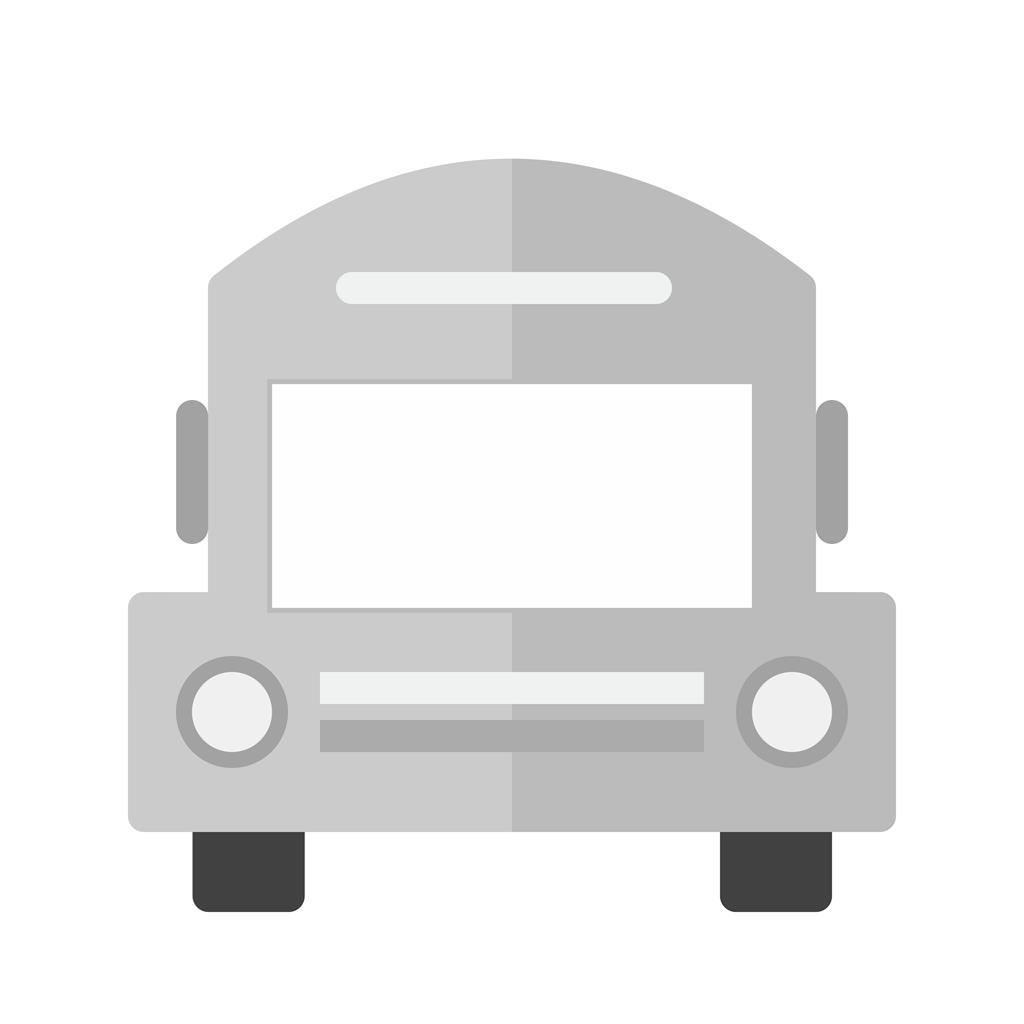 School bus Greyscale Icon - IconBunny