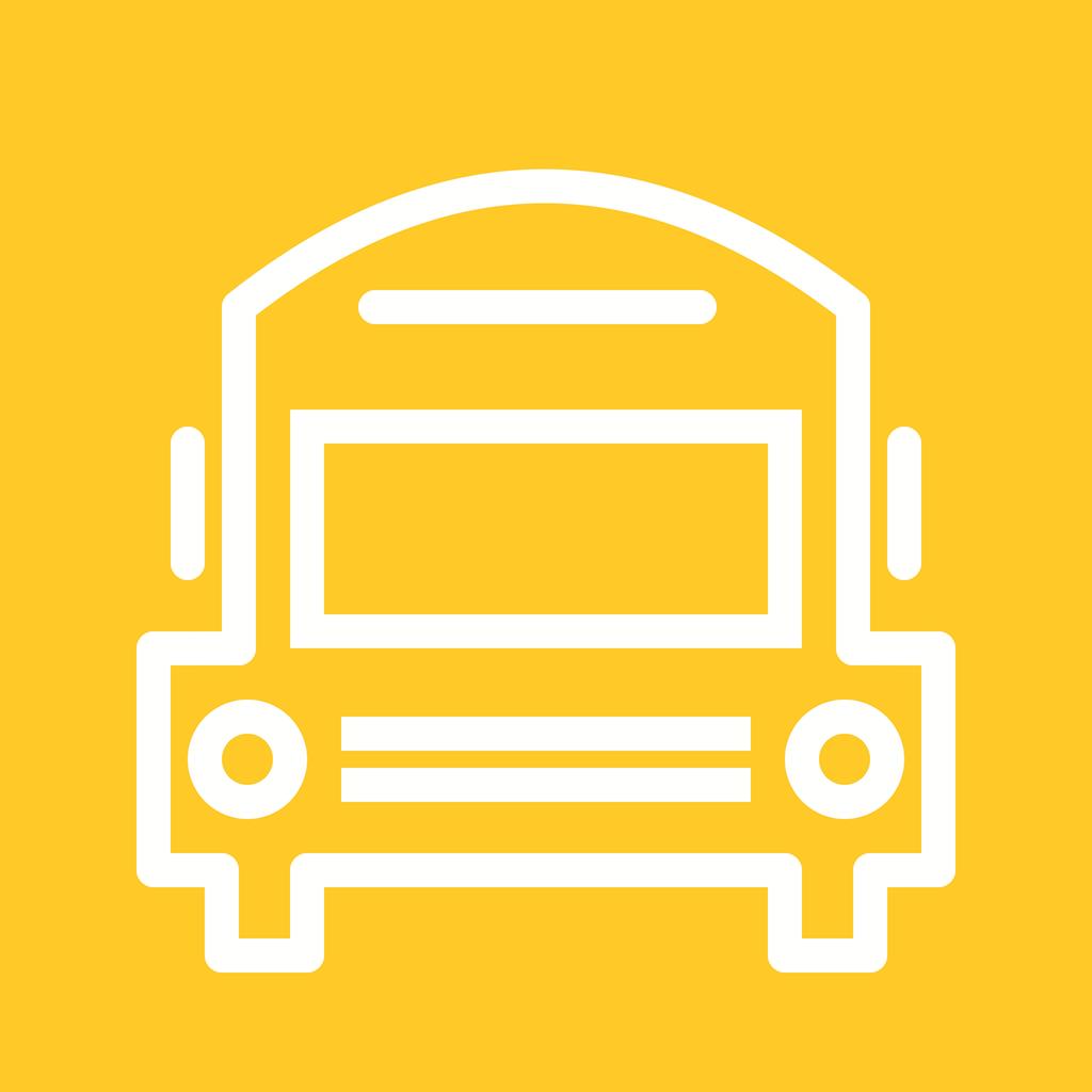 School bus Line Multicolor B/G Icon - IconBunny