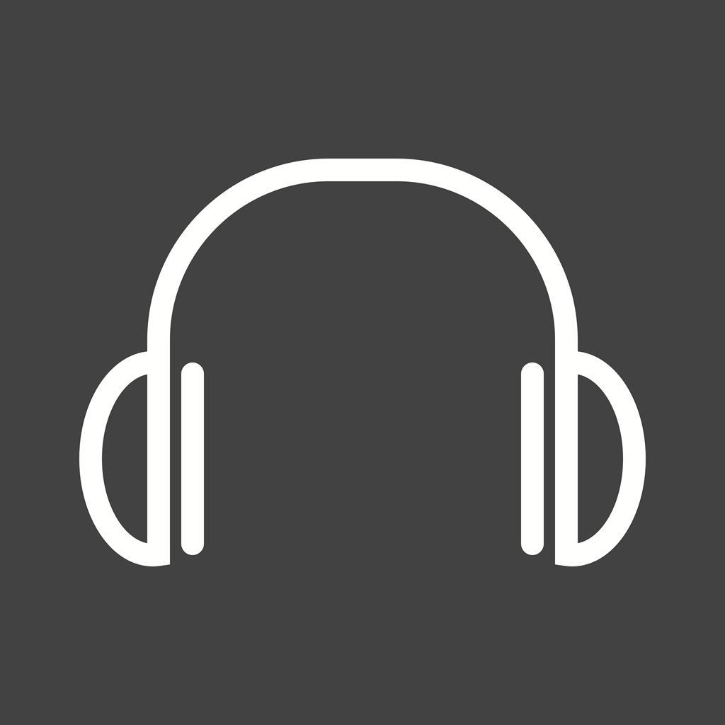 Headphones Line Inverted Icon - IconBunny