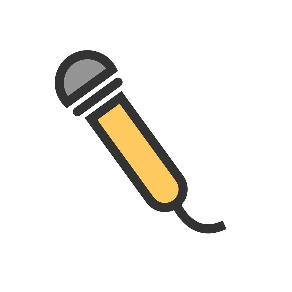 Mic with wire Line Filled Icon - IconBunny