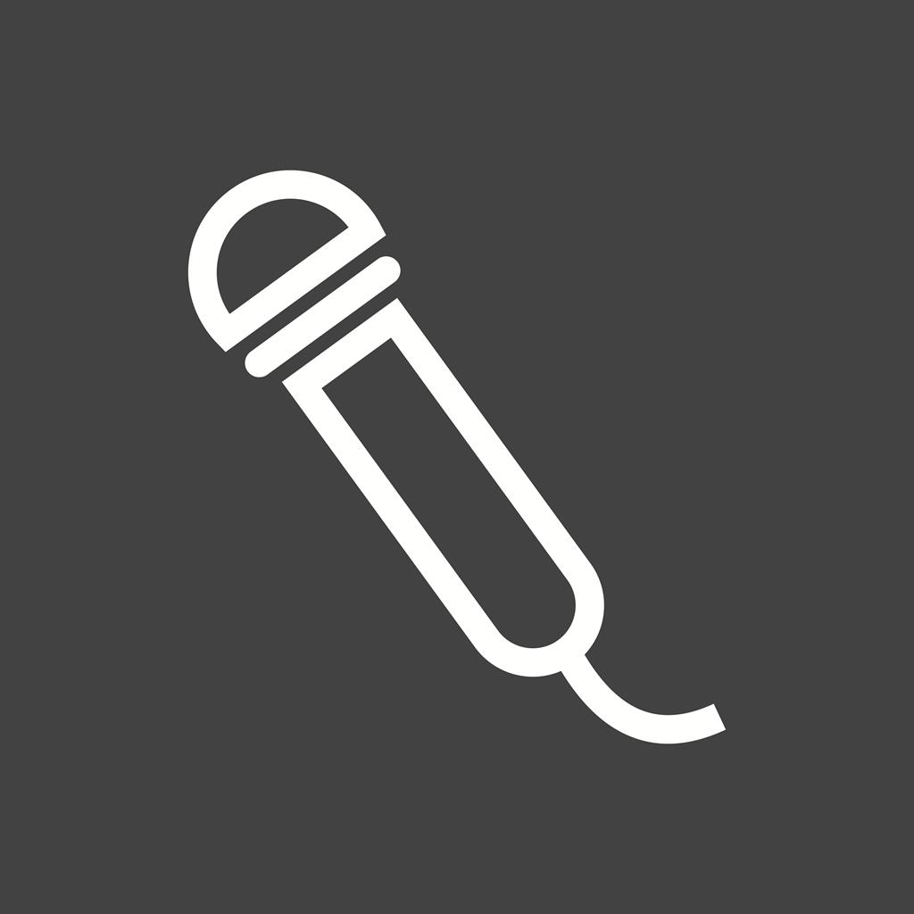 Mic with wire Line Inverted Icon - IconBunny