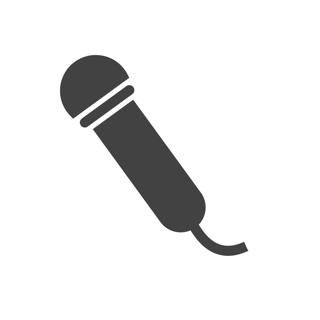 Mic with wire Glyph Icon - IconBunny