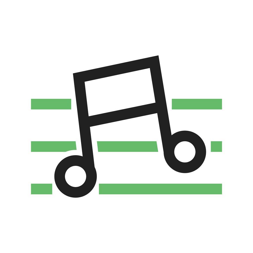 Music Line Green Black Icon - IconBunny