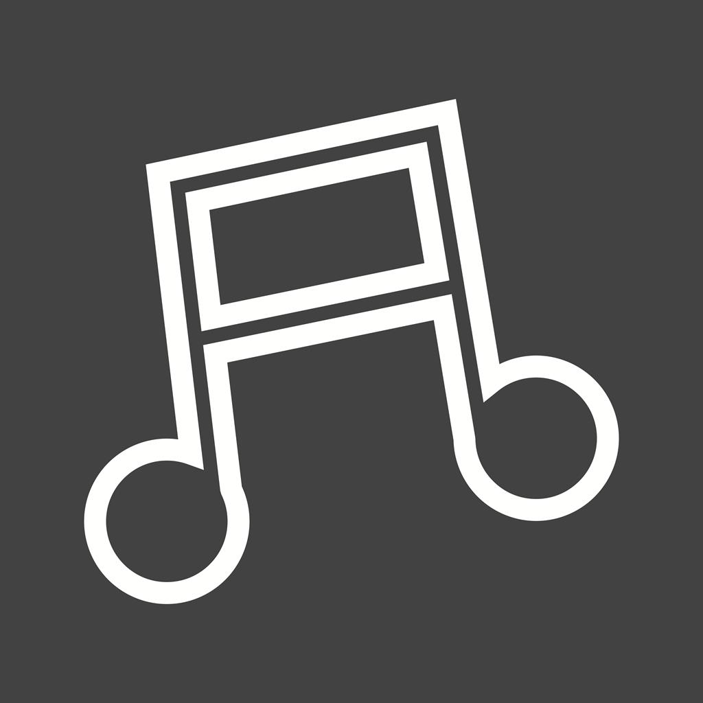 Music Note I Line Inverted Icon - IconBunny