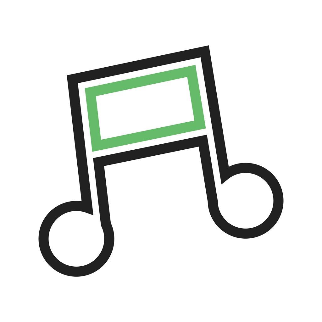 Music Note I Line Green Black Icon - IconBunny
