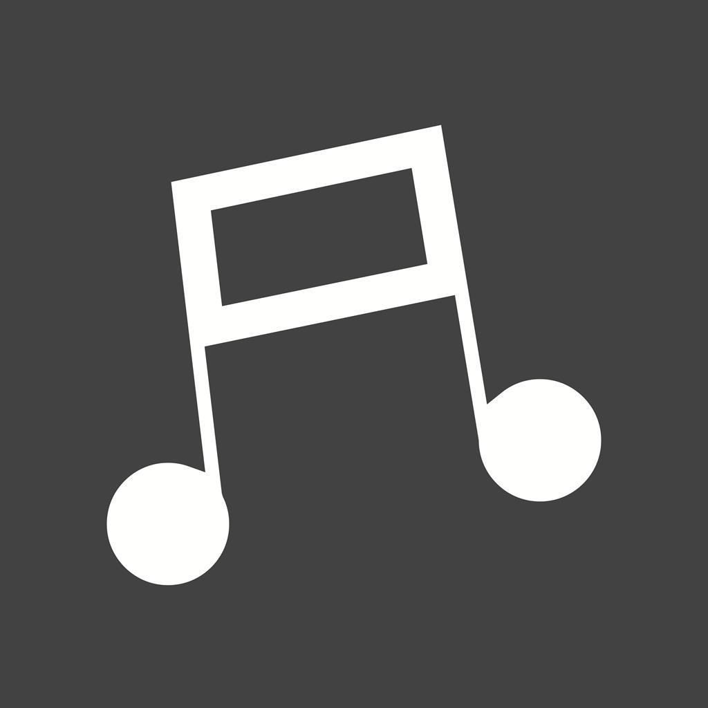 Music Note I Glyph Inverted Icon - IconBunny