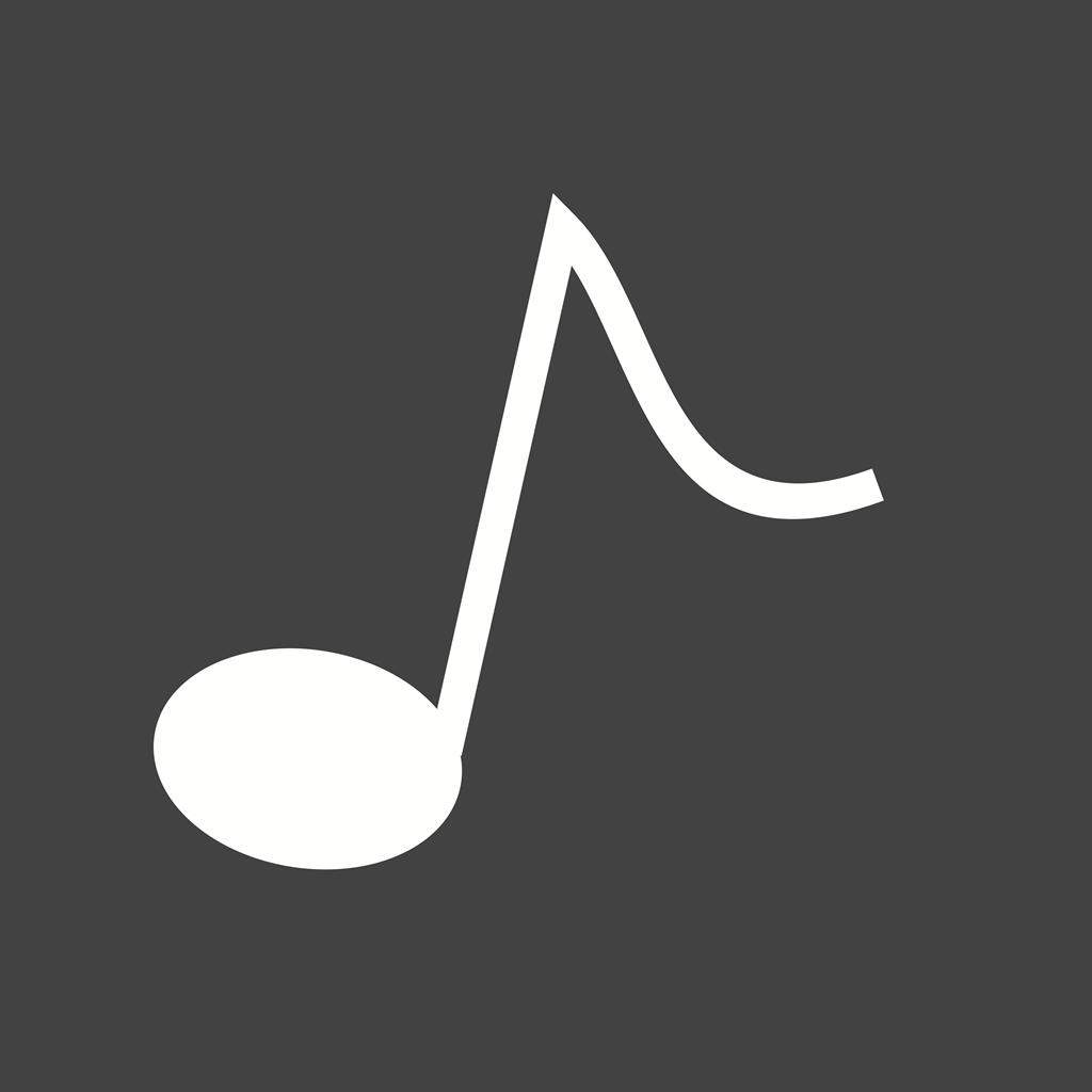Music Note II Glyph Inverted Icon - IconBunny