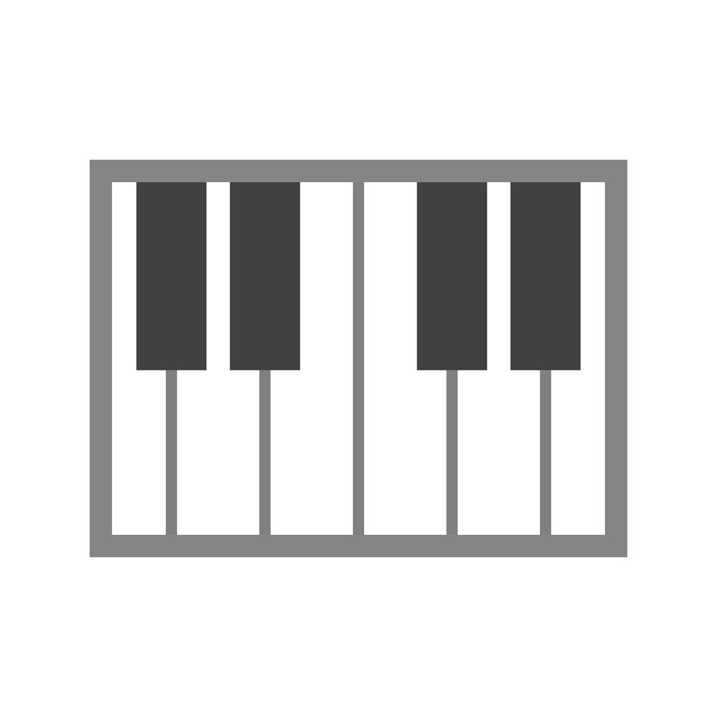 Piano Keyboard Greyscale Icon - IconBunny