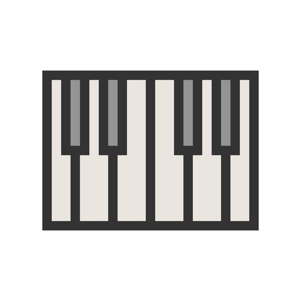 Piano Keyboard Line Filled Icon - IconBunny