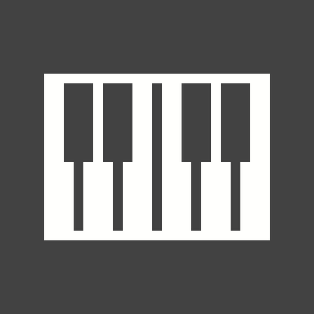 Piano Keyboard Glyph Inverted Icon - IconBunny