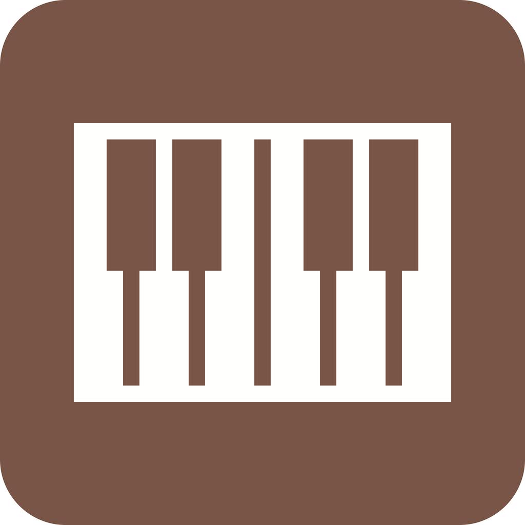 Piano Keyboard Flat Round Corner Icon - IconBunny