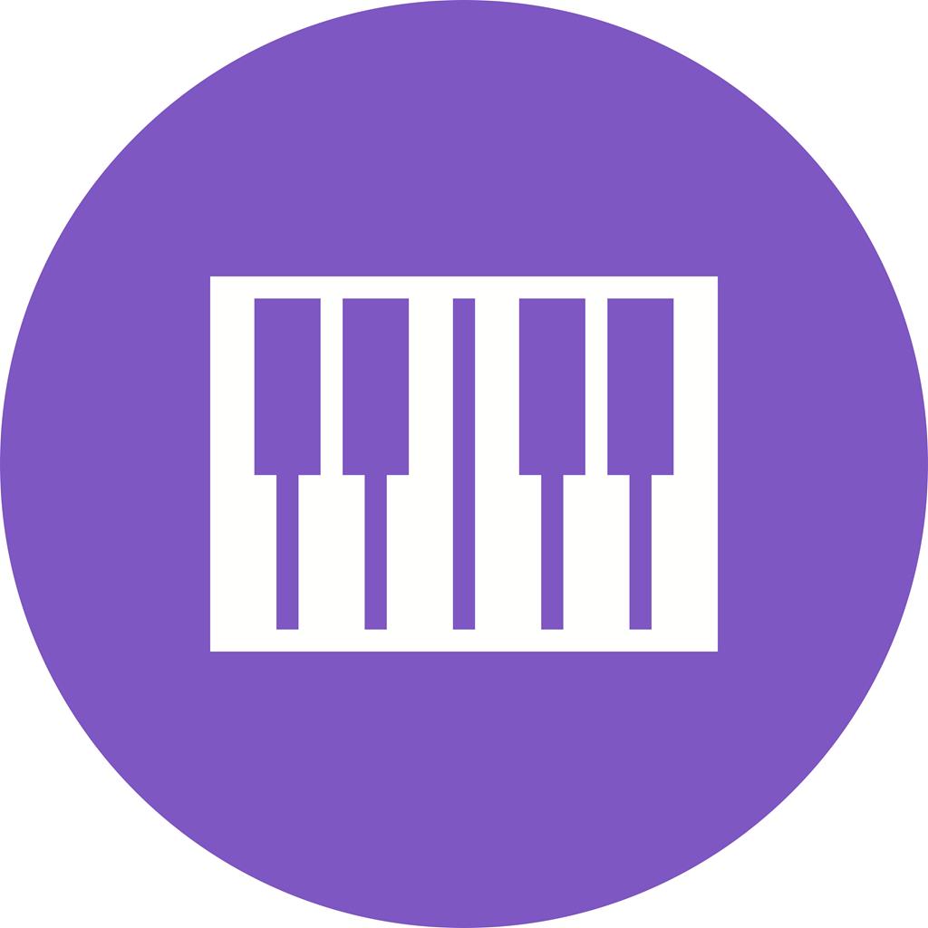 Piano Keyboard Flat Round Icon - IconBunny
