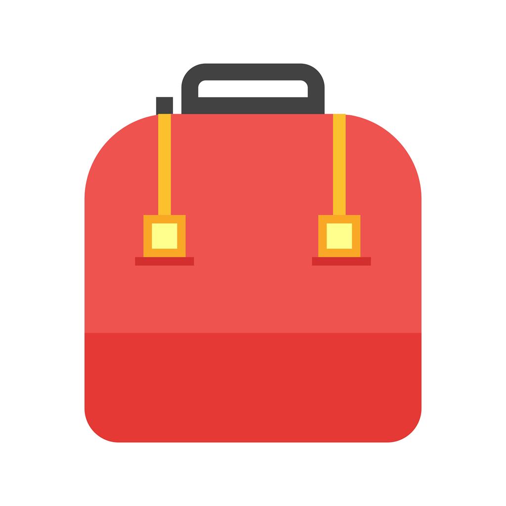 School bag Flat Multicolor Icon - IconBunny