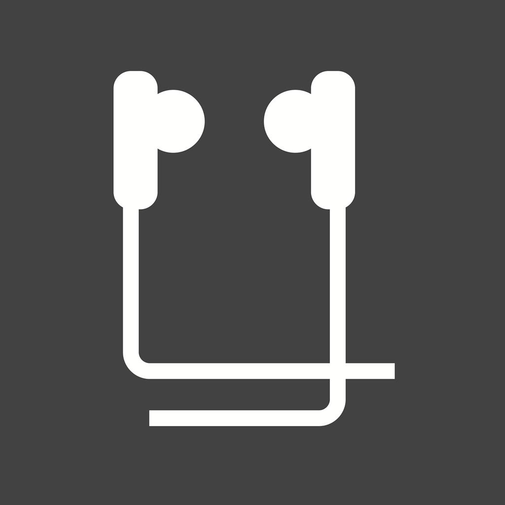 Earphones Glyph Inverted Icon - IconBunny