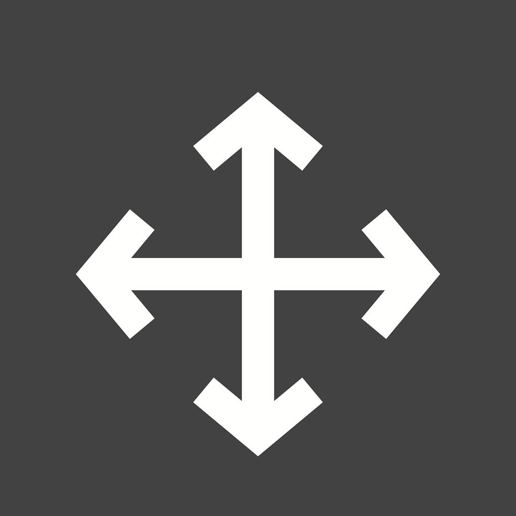 Move Glyph Inverted Icon - IconBunny