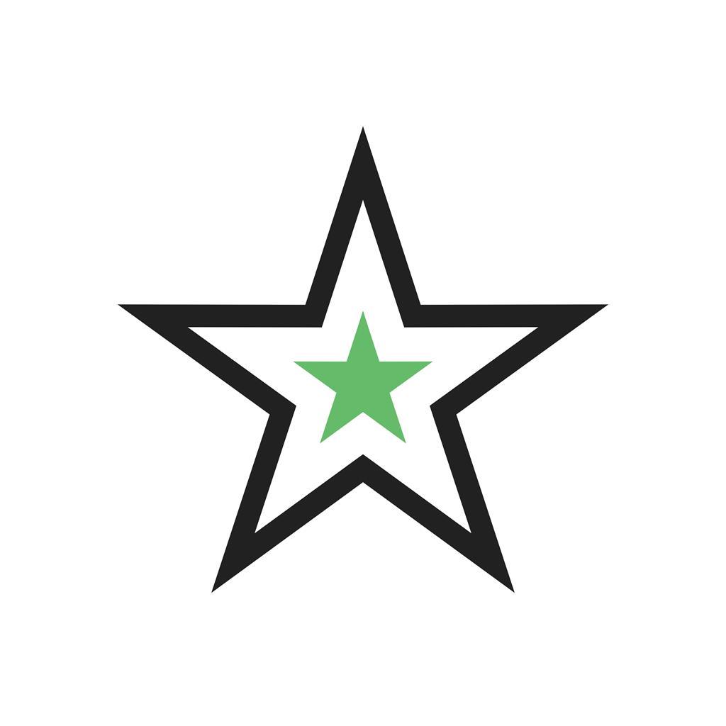 Star Line Green Black Icon - IconBunny