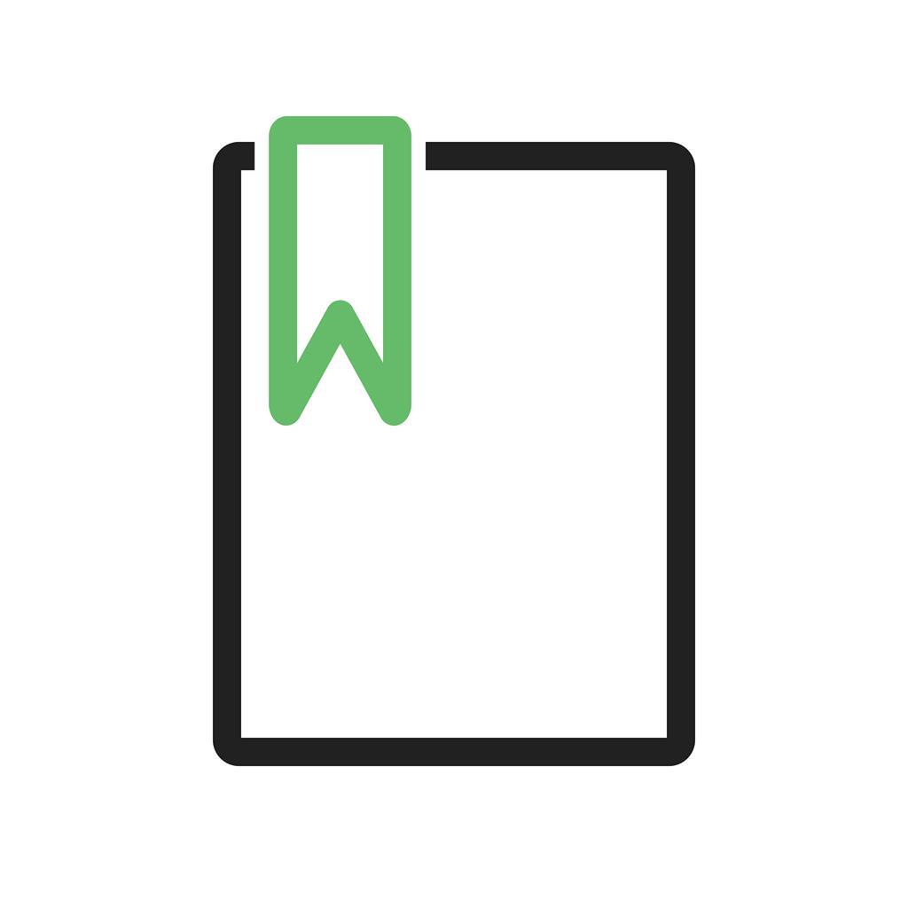 Bookmarked Document Line Green Black Icon - IconBunny
